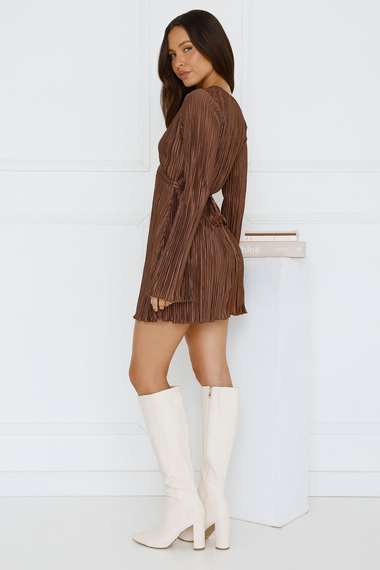Besties Meet Mini Dress Brown