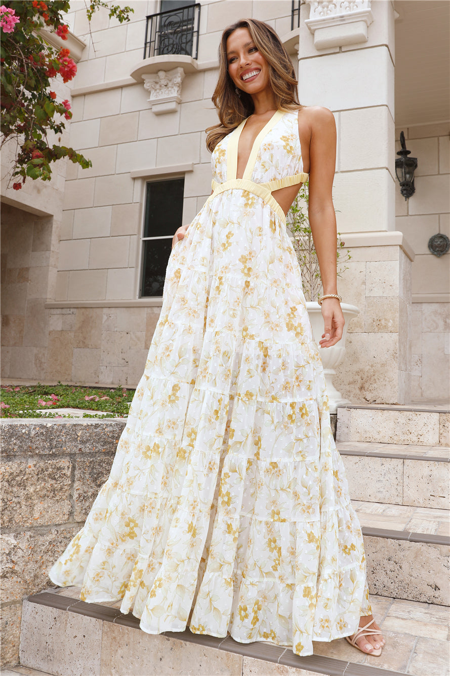 HELLO MOLLY Forward Fashion Maxi Dress Yellow