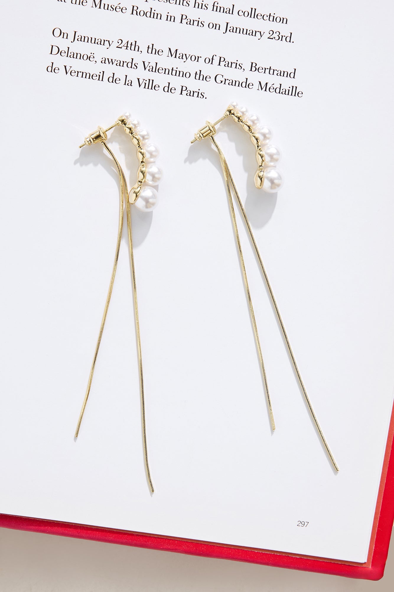 18k Gold Plated Solstice Pearl Earrings Gold