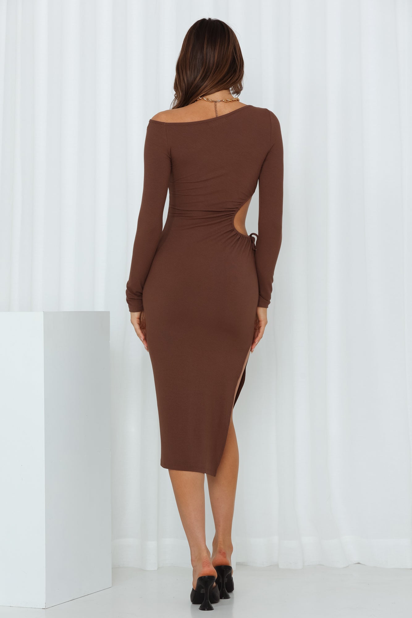 Side Surprise Maxi Dress Brown