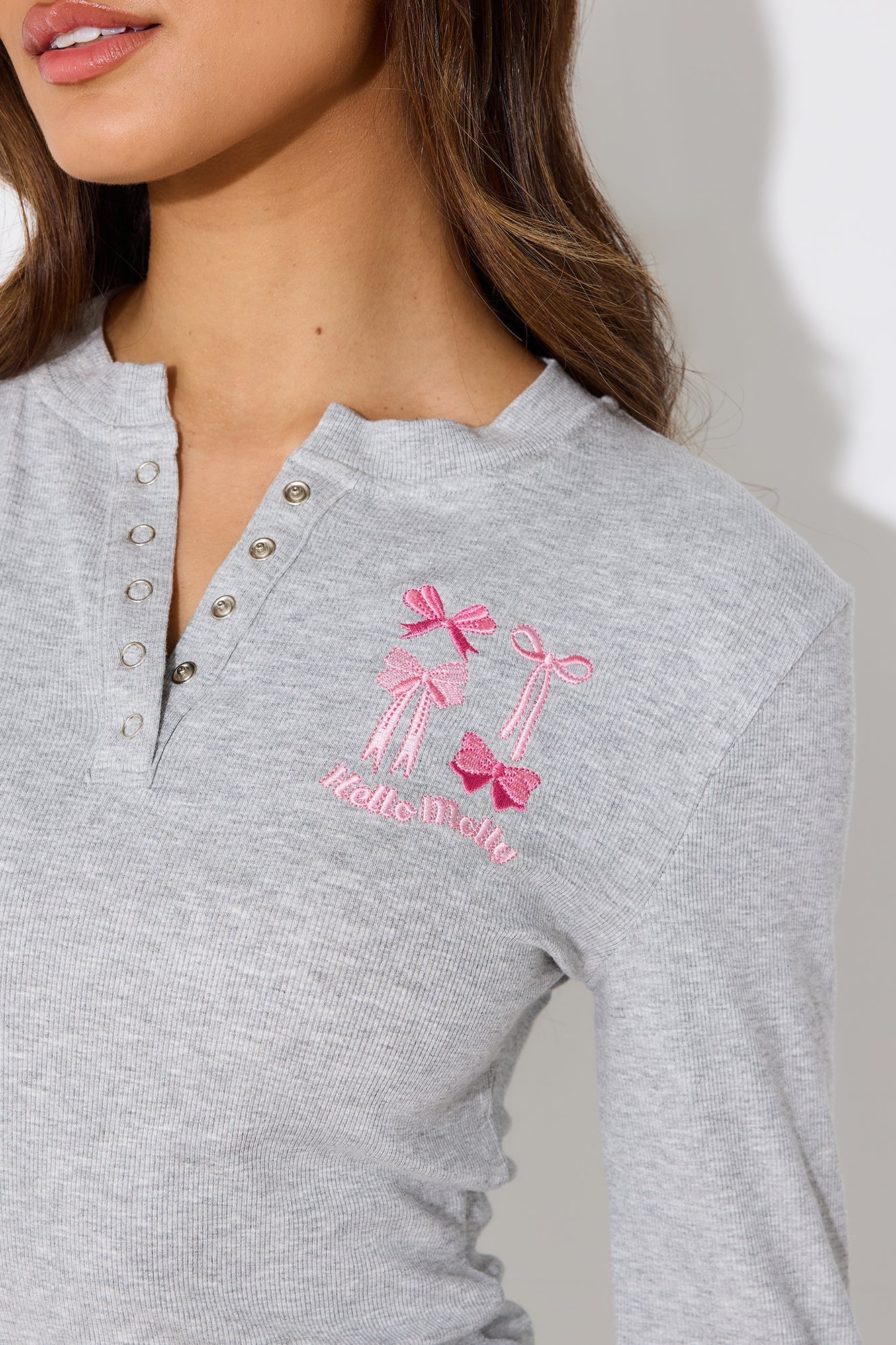 Cloud Nine Long Sleeve Pyjama Top Grey