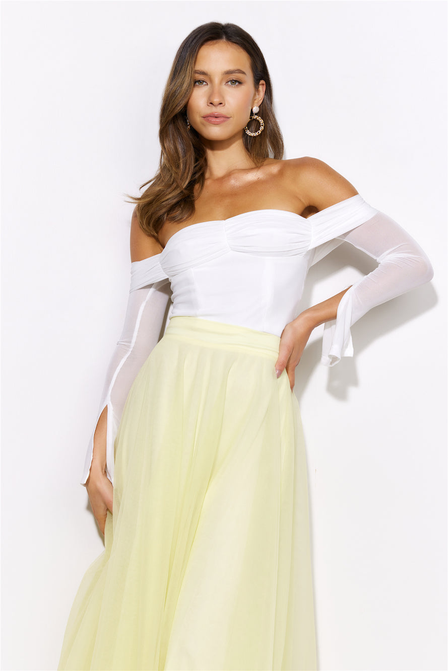 Light Nights Mesh Crop Top White