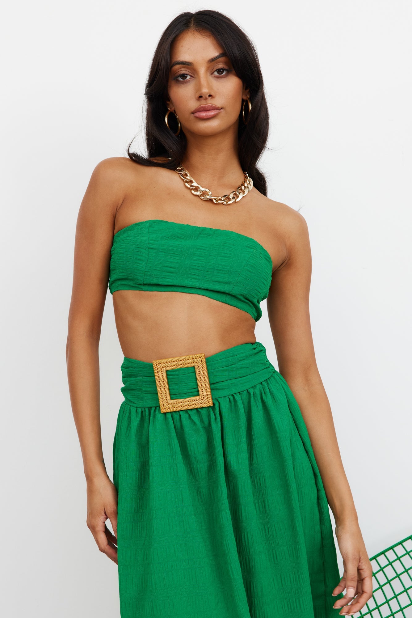 Iconic Revival Maxi Skirt Green