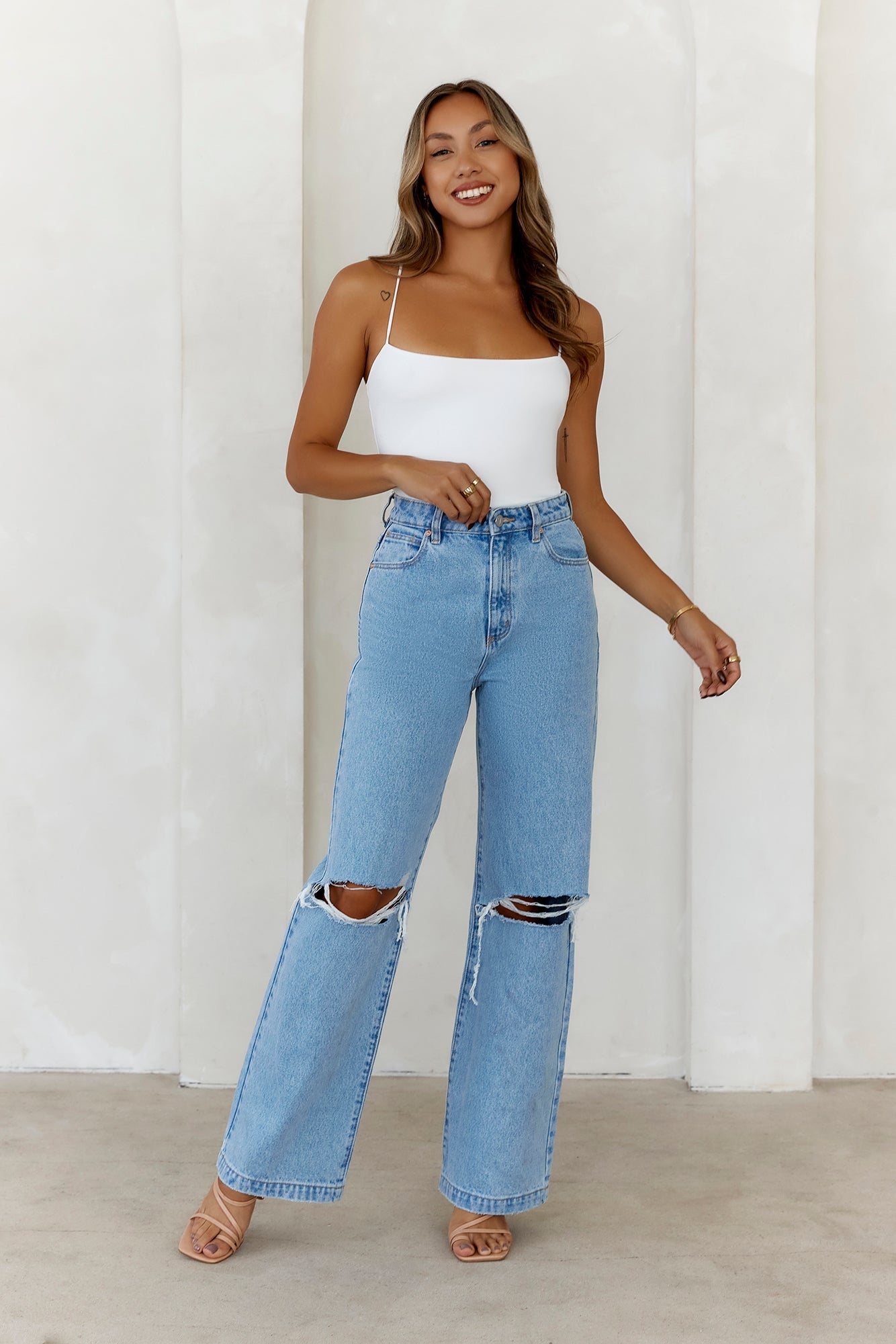 BASE Day To Night Longline Top White