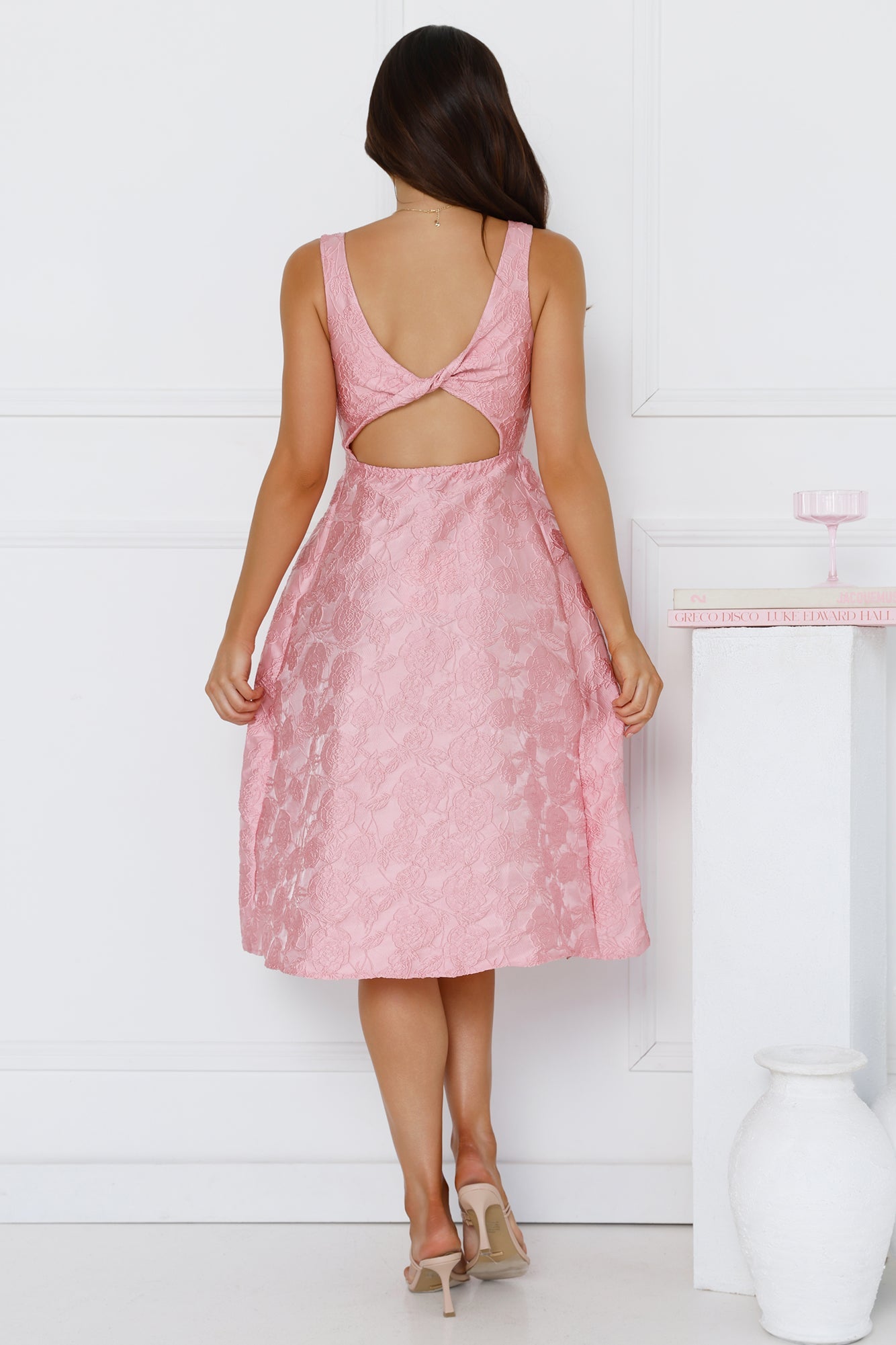 All Things Girly Midi Dress Pink
