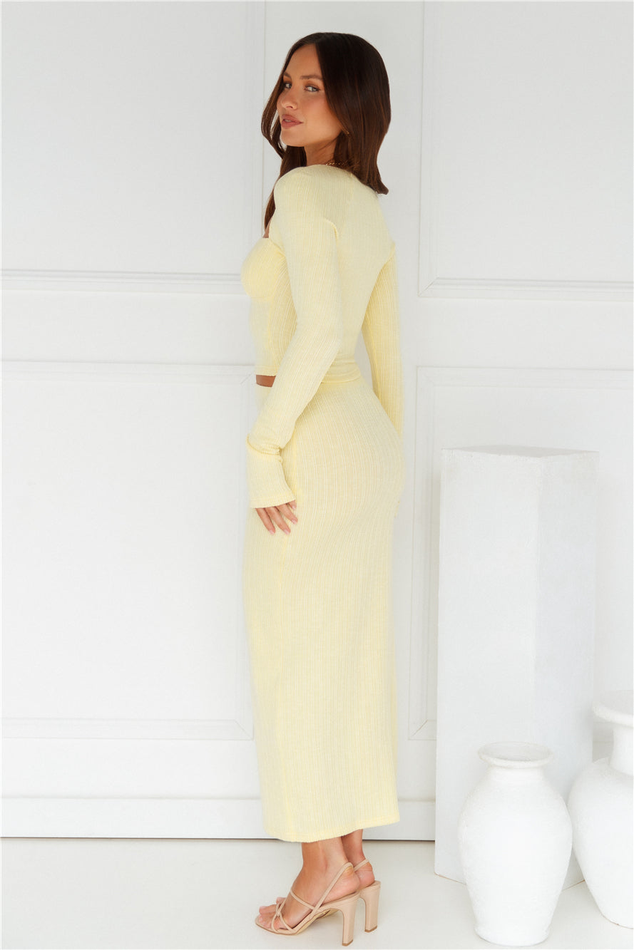 Warmth Of Sunshine Long Sleeve Crop Top Lemon