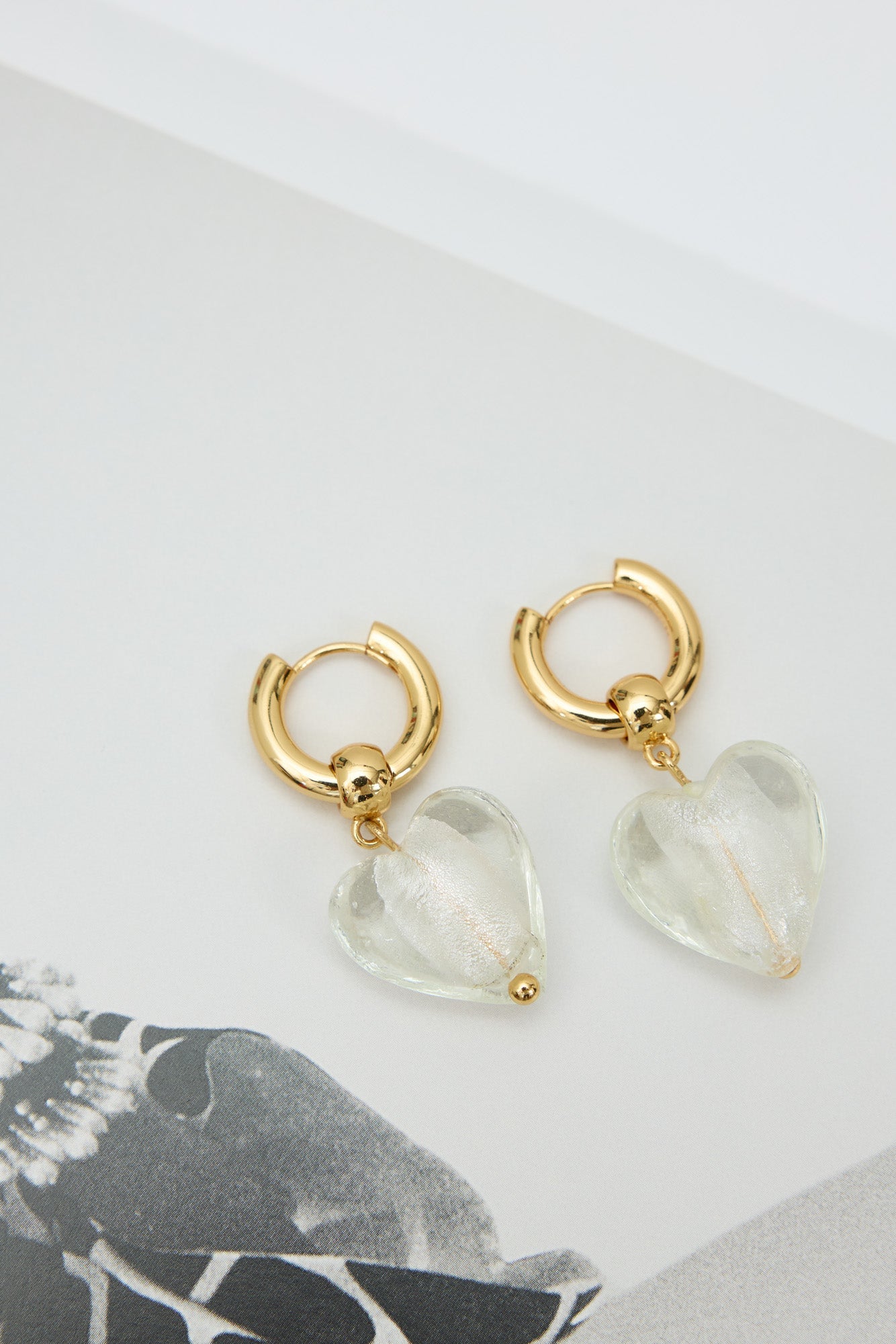 18k Gold Plated Glass Castle Earrings Glass