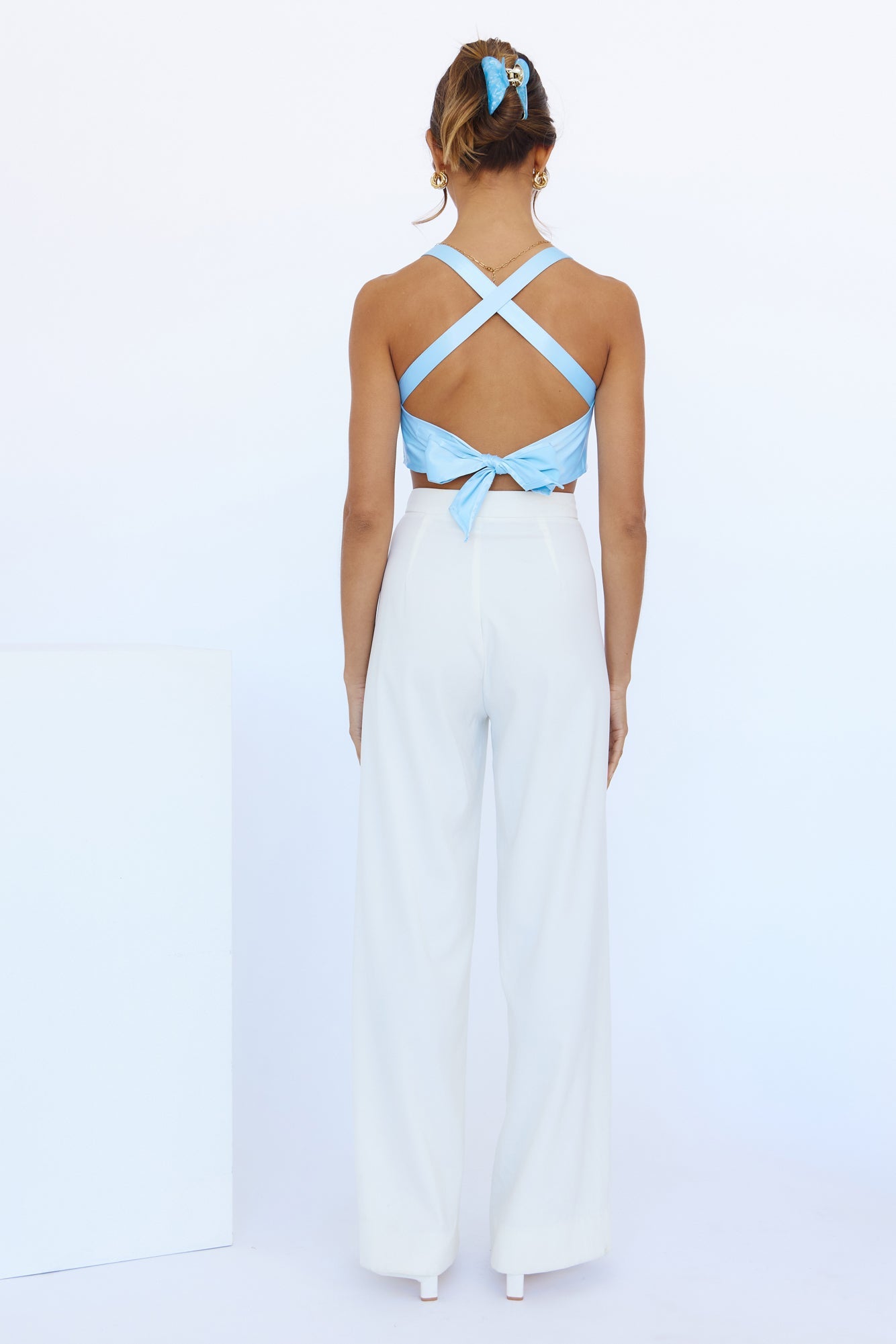 Dont Hide It Crop Top Blue