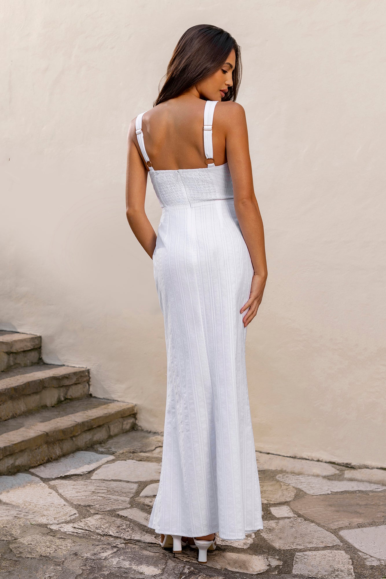Shimmering Shore Maxi Dress White
