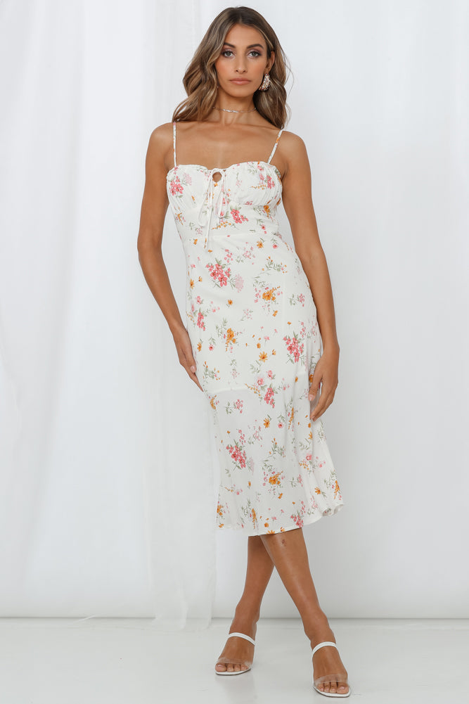 Find Your Feet Midi Dress White