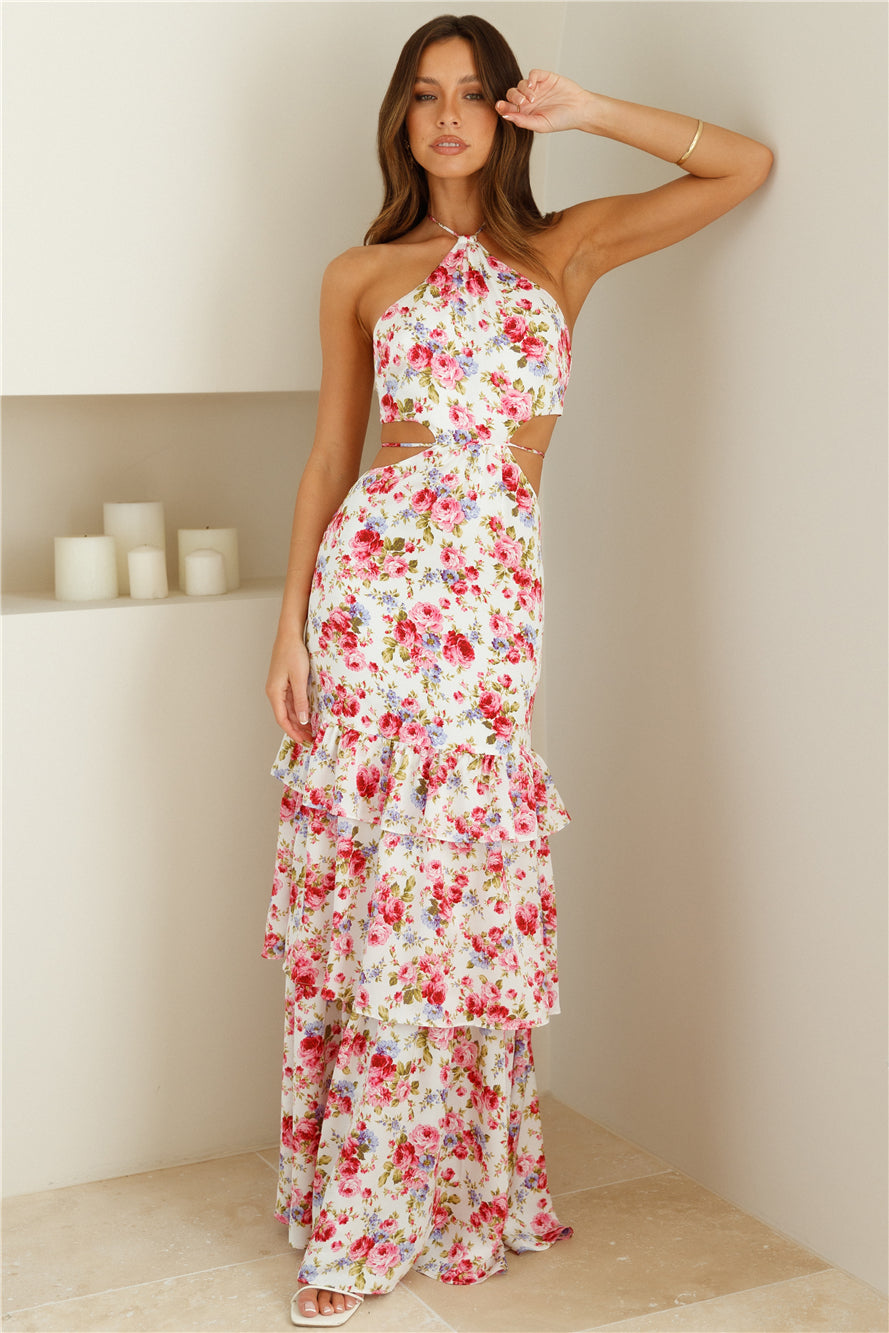 HELLO MOLLY Pure Serenity Halter Maxi Dress Pink