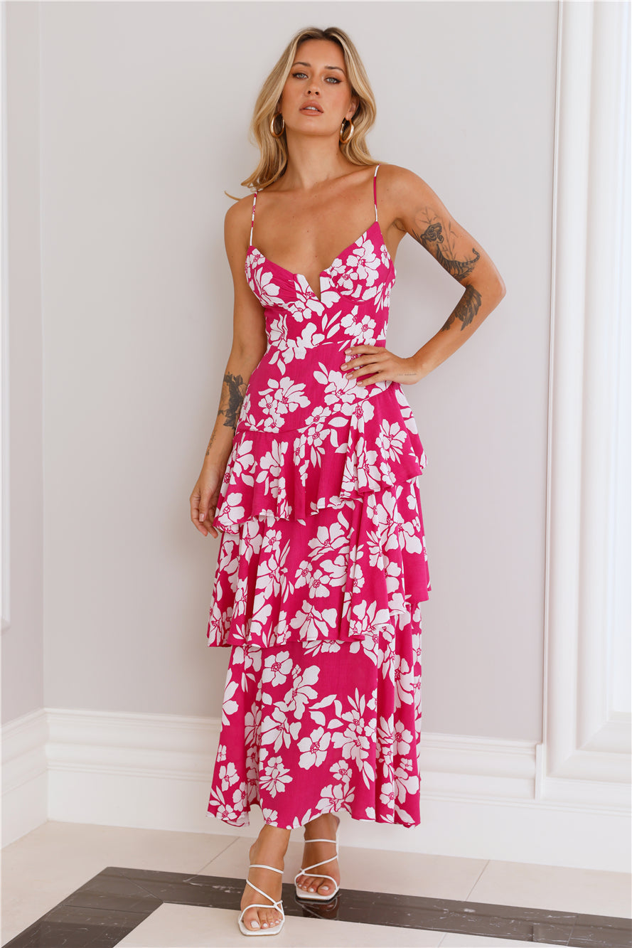 Stargazing Girl Maxi Dress Pink