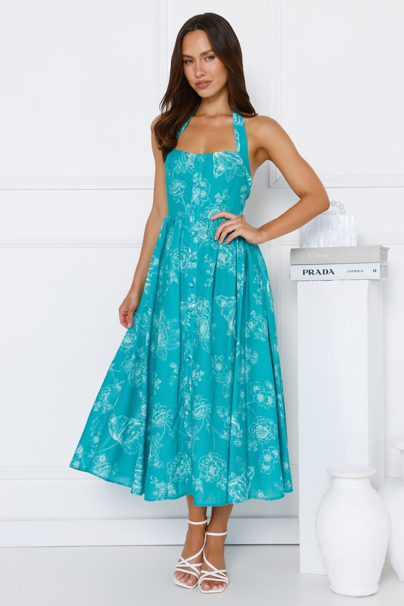 Vibrant Girl Energy Halter Midi Dress Green
