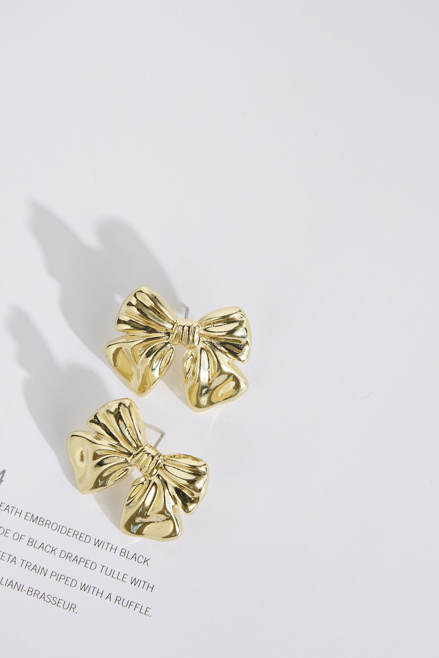 18k Gold Plated Flirty Bow Earrings Gold