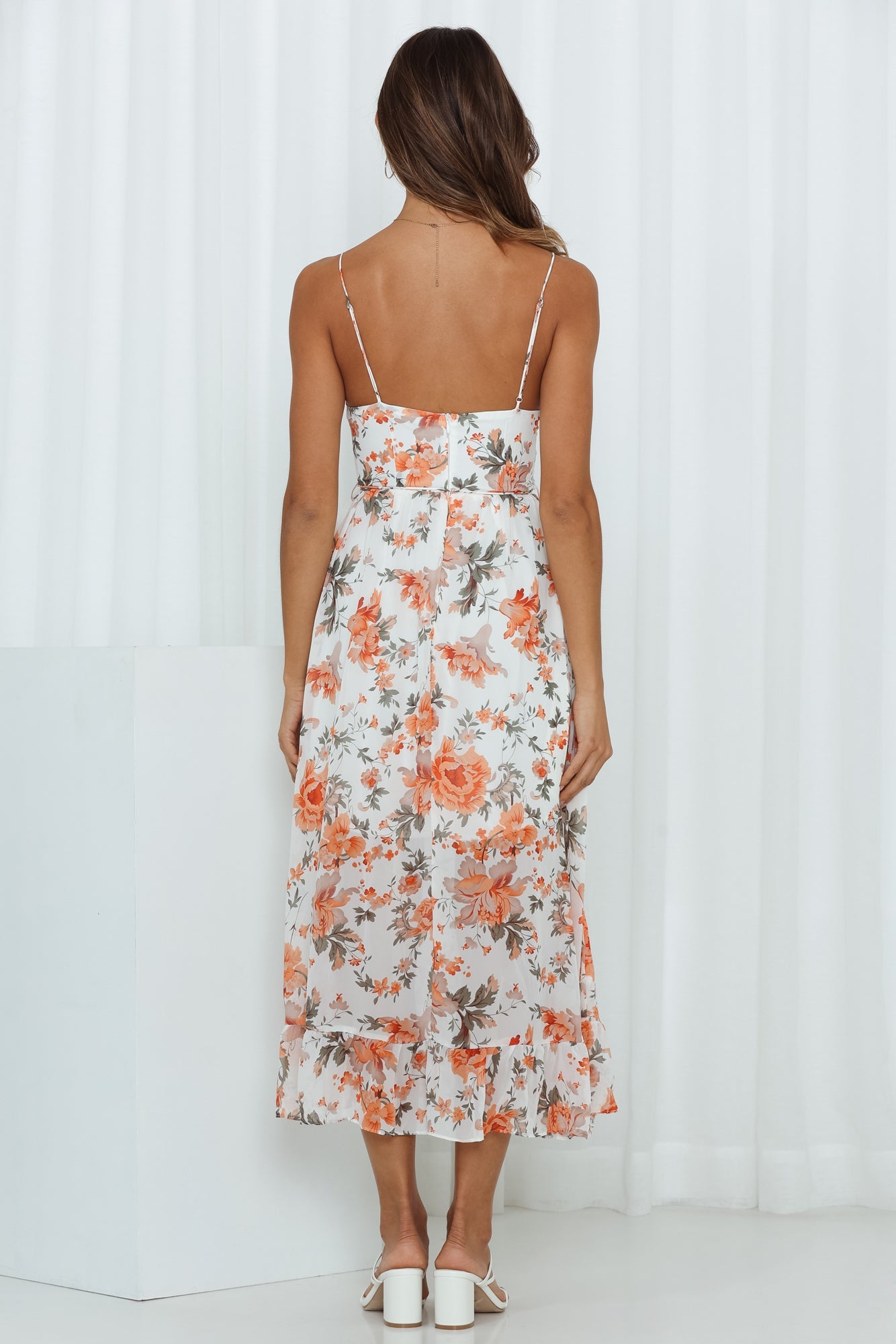 Slide On In Midi Dress Orange