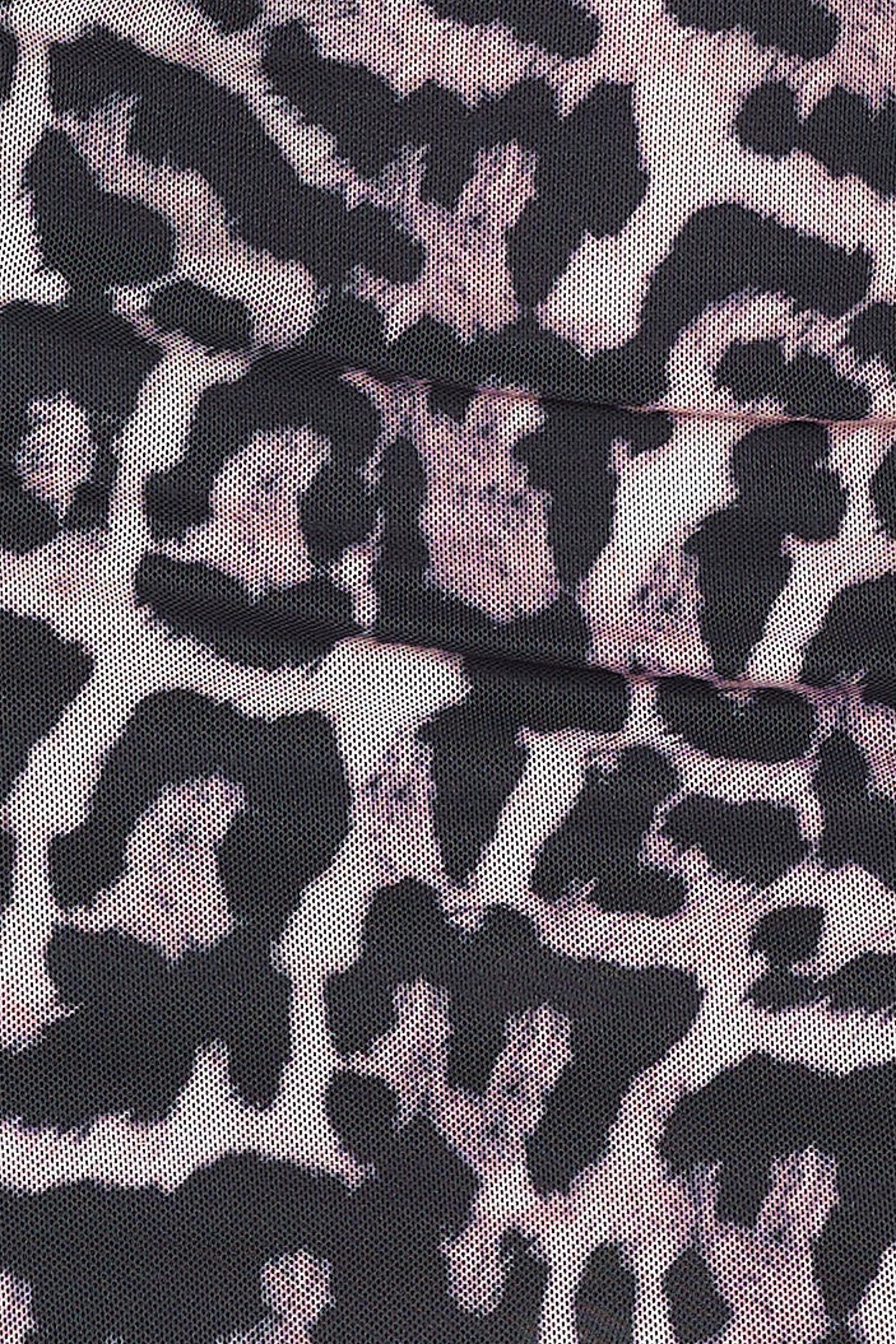 Not My Words Mesh Crop Top Leopard