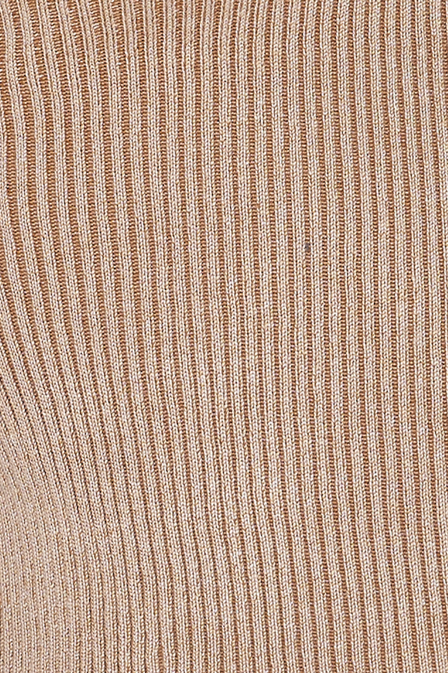 Cooler Turn Ribbed Top Beige