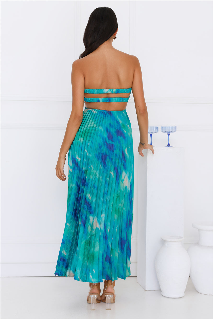 Twist And Turn Strapless Maxi Dress Green