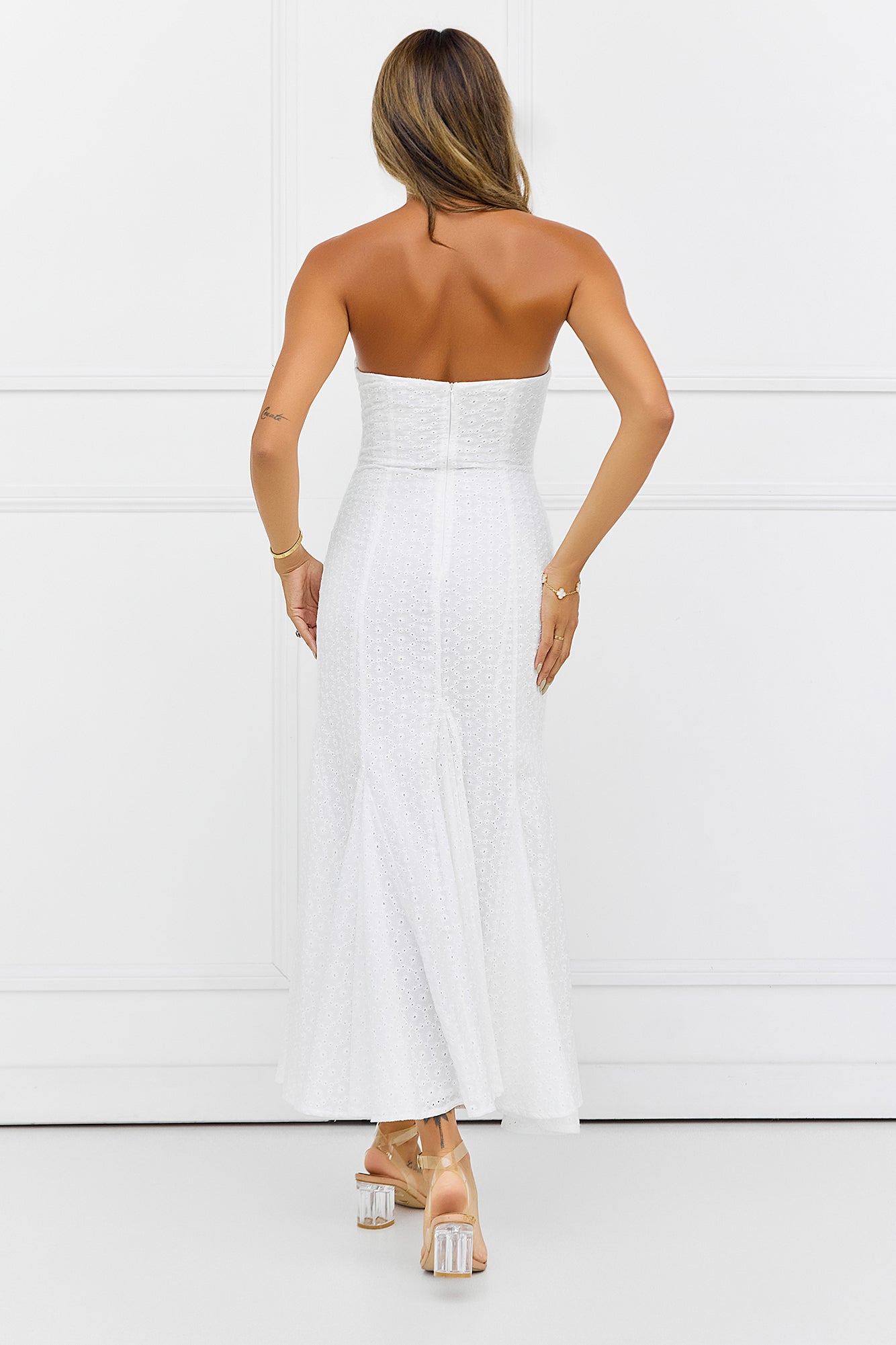 Monte Carlo Luxe Strapless Maxi Dress White
