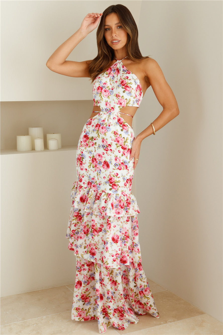 HELLO MOLLY Pure Serenity Halter Maxi Dress Pink