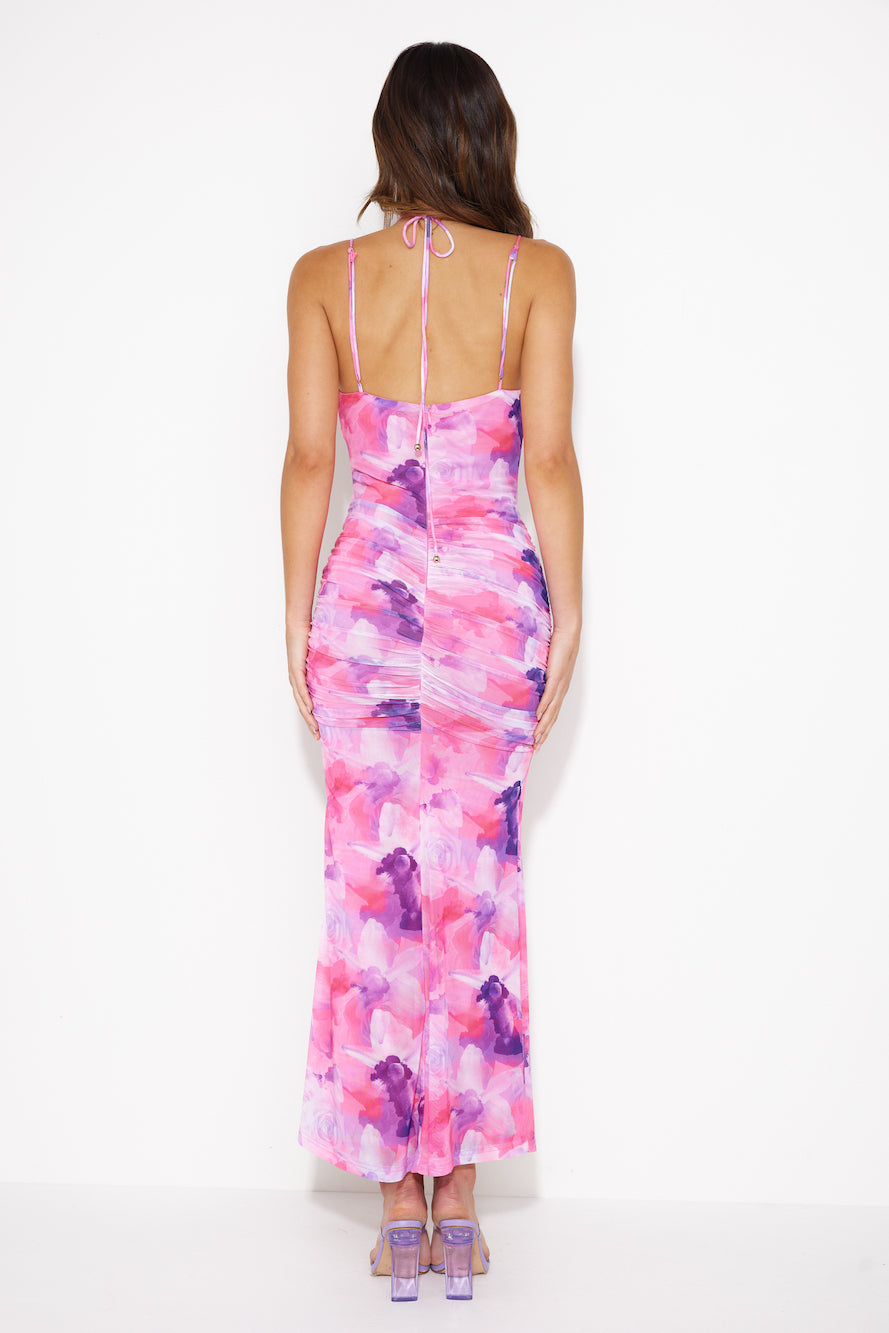 Prep And Go Mesh Maxi Dress Pink