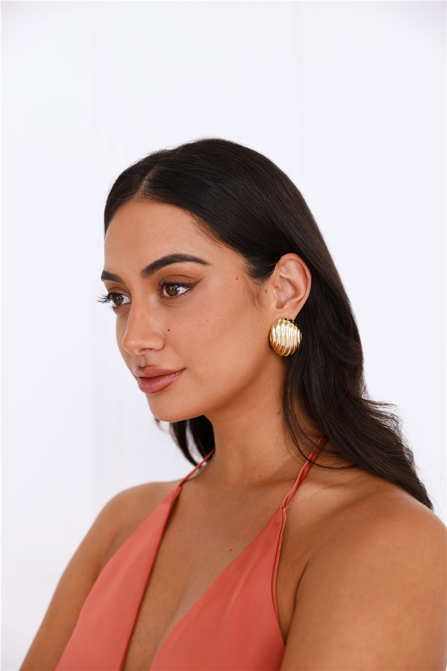 18k Gold Plated She's Golden Earrings Gold