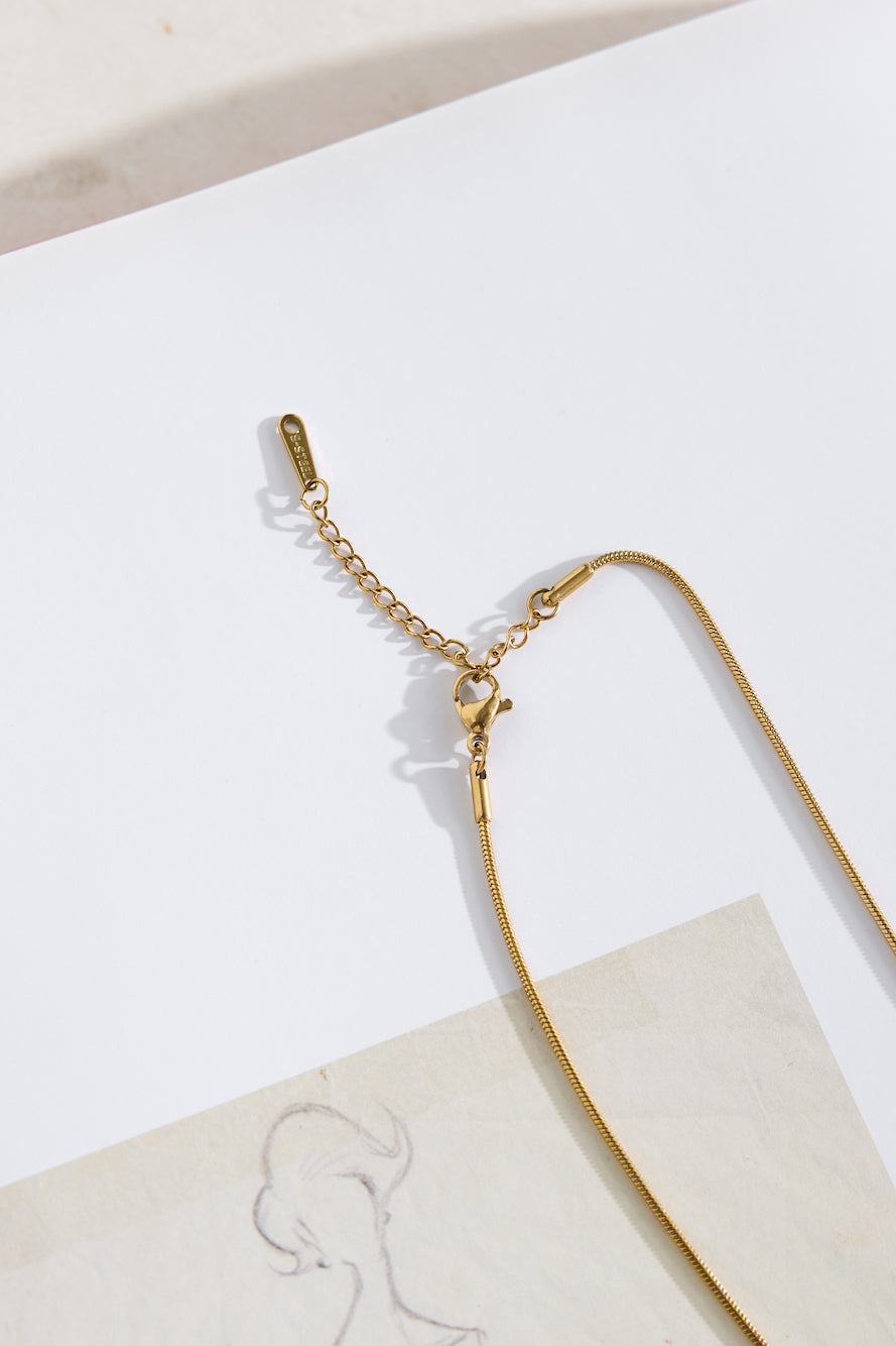 18k Gold Plated Pebble Necklace Gold