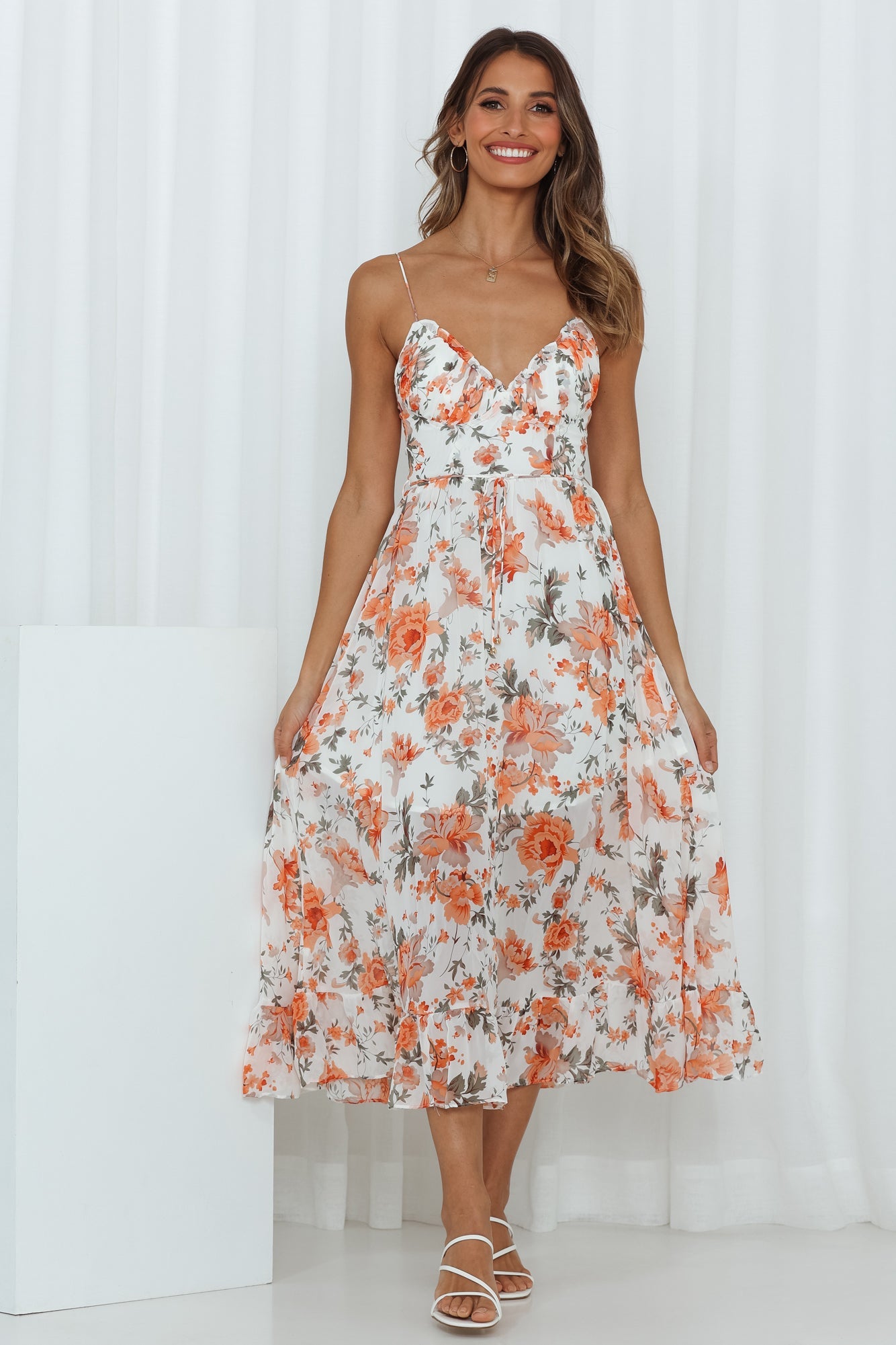 Slide On In Midi Dress Orange
