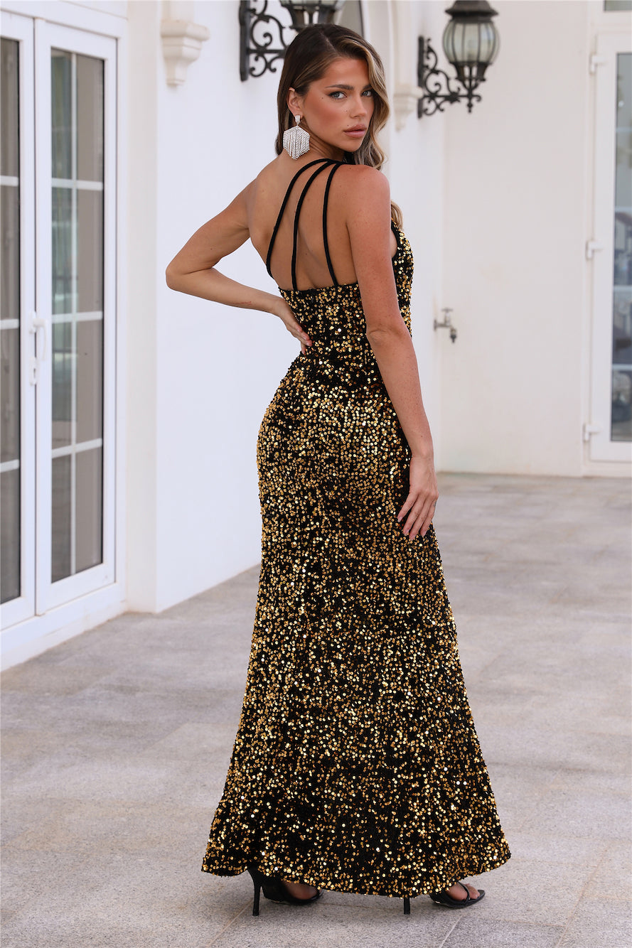 Golden Days Dancing Maxi Dress Black
