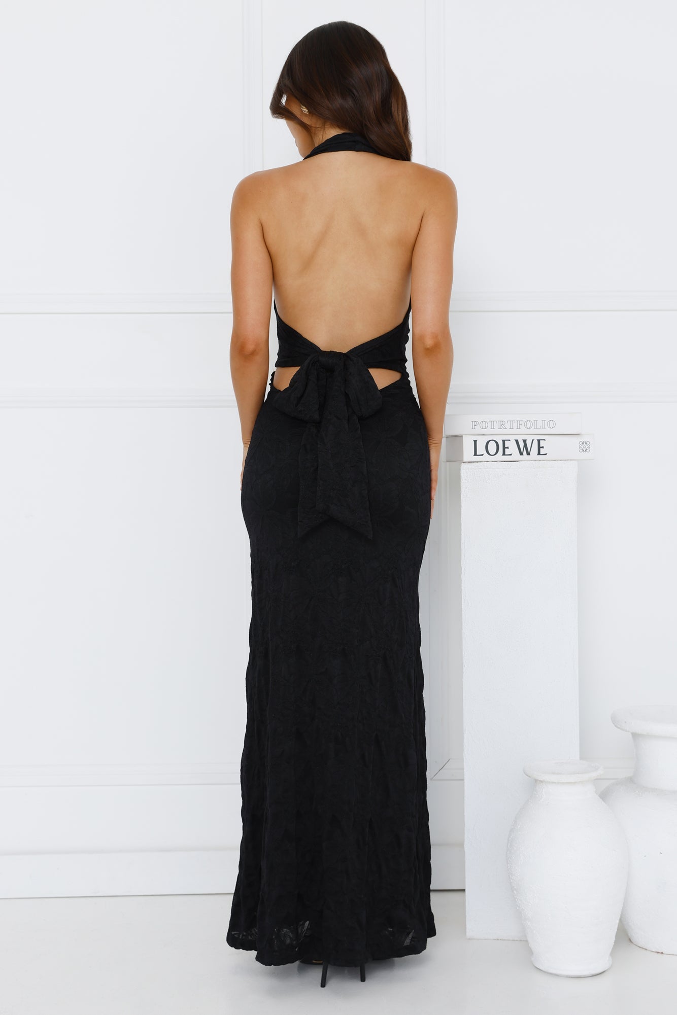 ��clat Affair Halter Maxi Dress Black