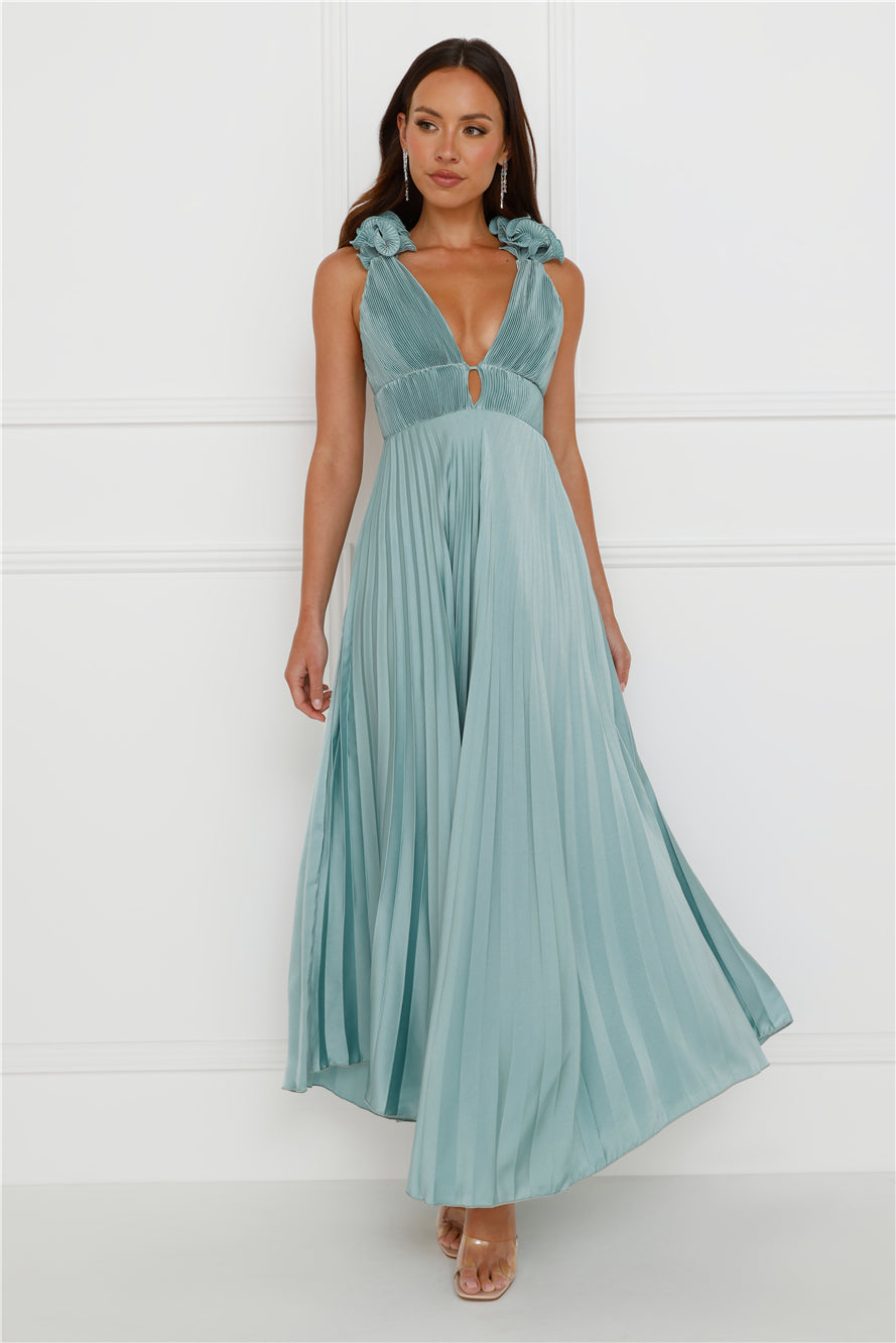 Something Special Satin Midi Dress Sage