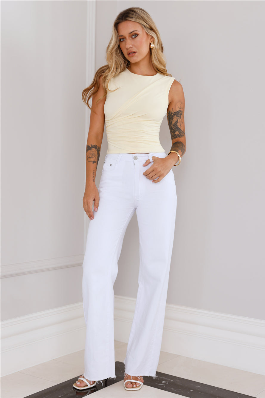 Basic Chic Mesh Top Yellow