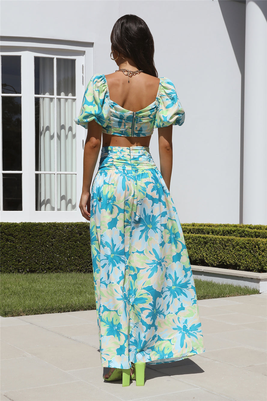 Florentine Skirt Teal Floral