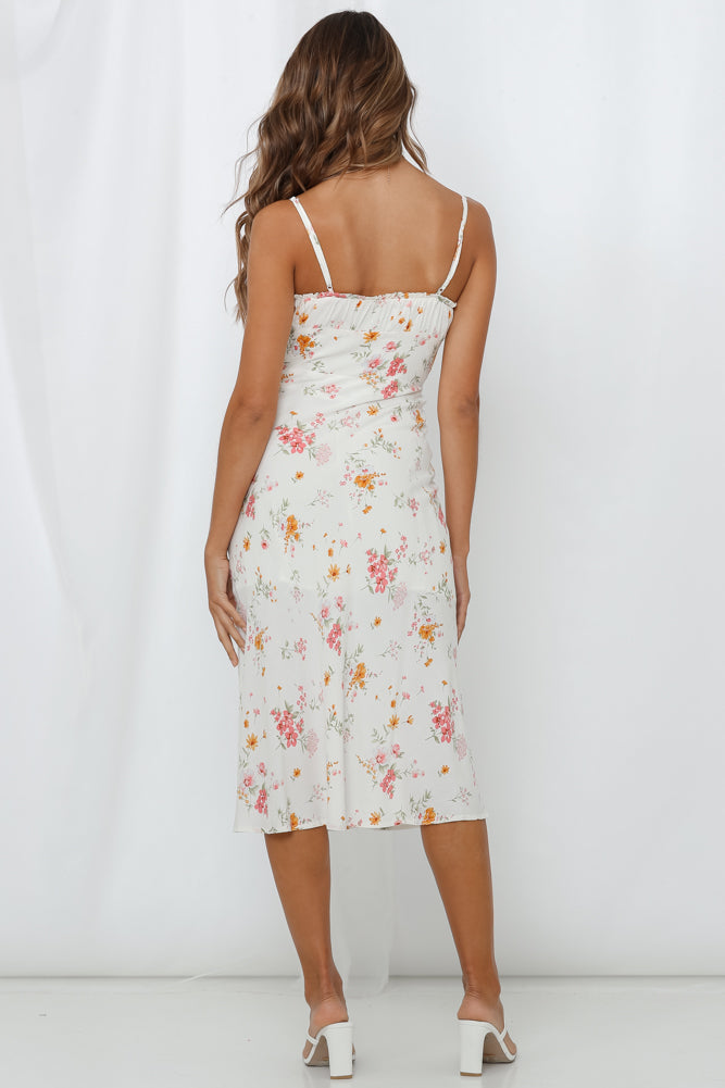 Find Your Feet Midi Dress White