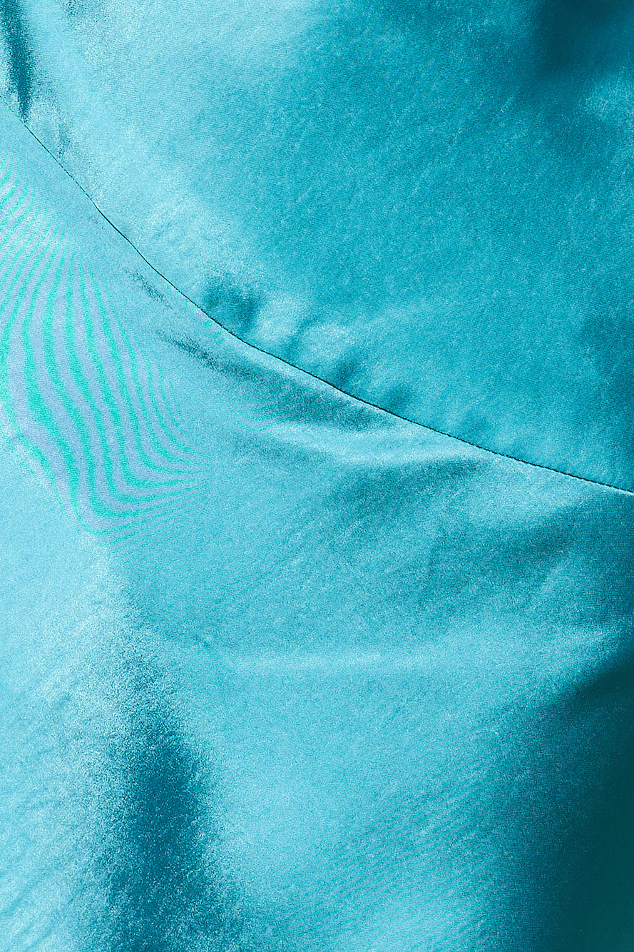Poker Faced Satin Maxi Dress Aqua