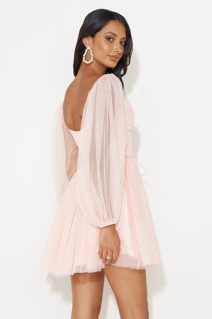 Sweet Smiles Tulle Mini Dress Pink
