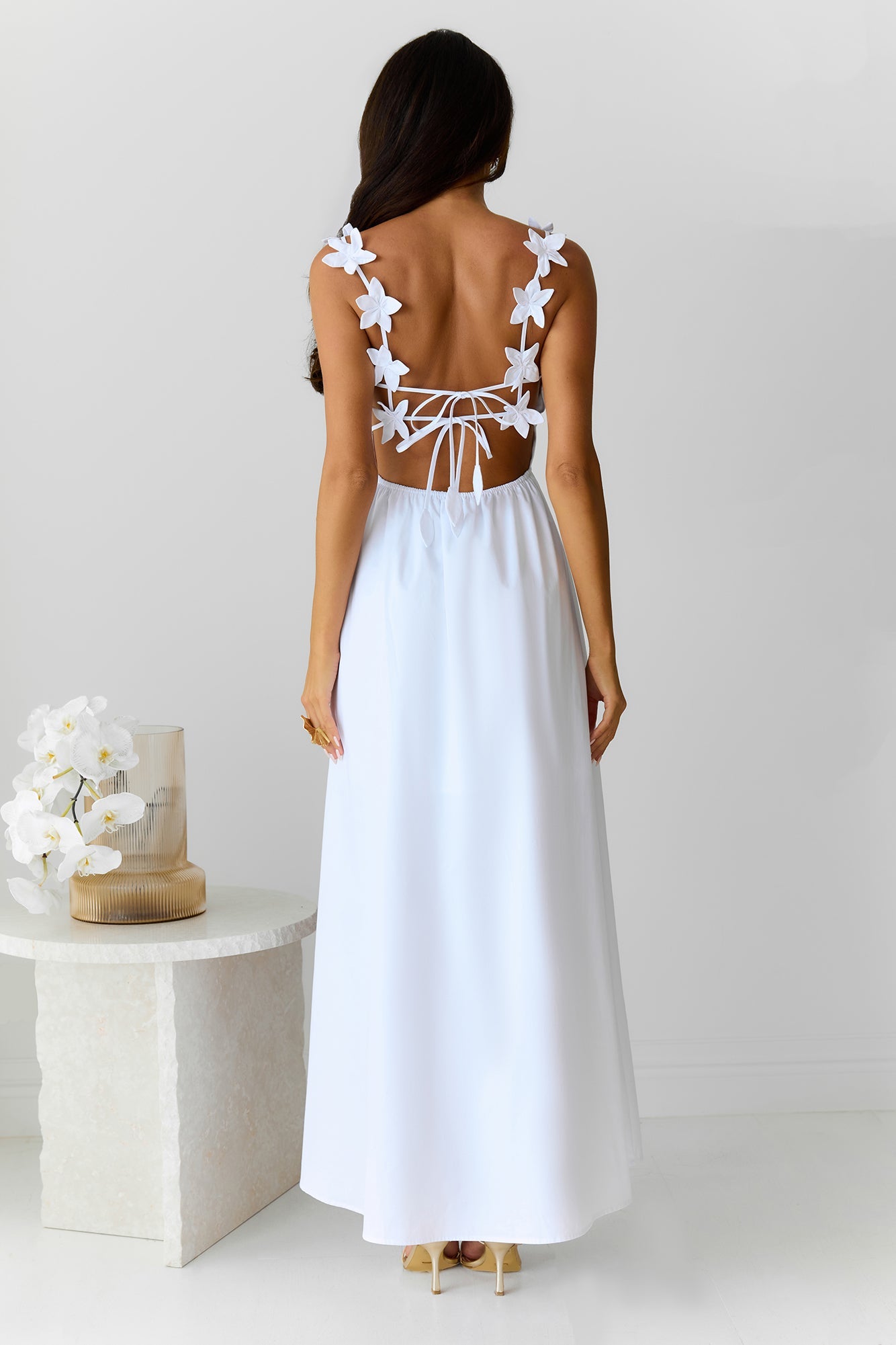 Embrace The Blooms Maxi Dress White