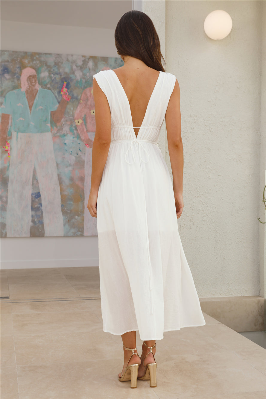 Sandy Beach Midi Dress White