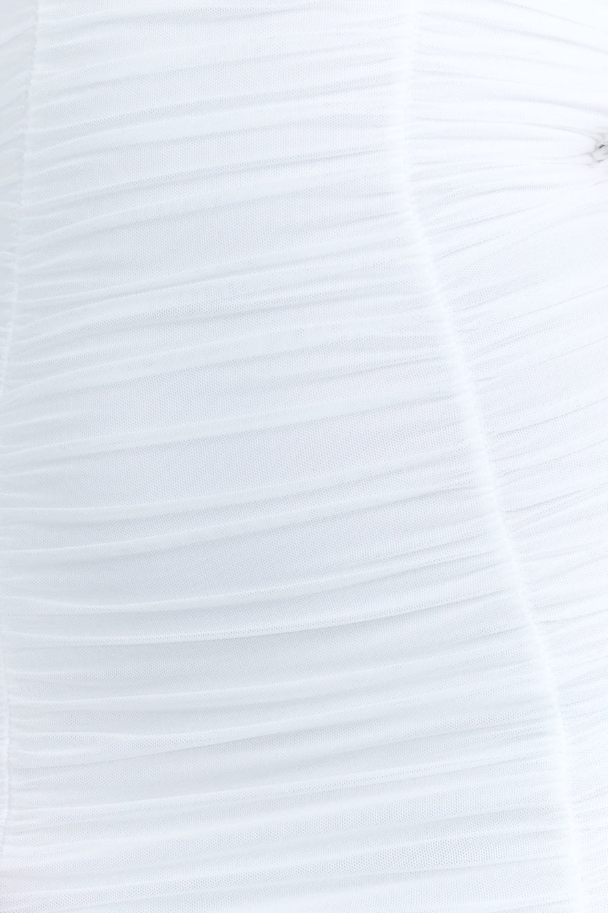 Snatch It Up Mesh Mini Dress White