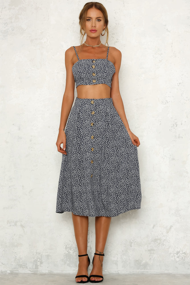 End Of An Era Crop Top Navy