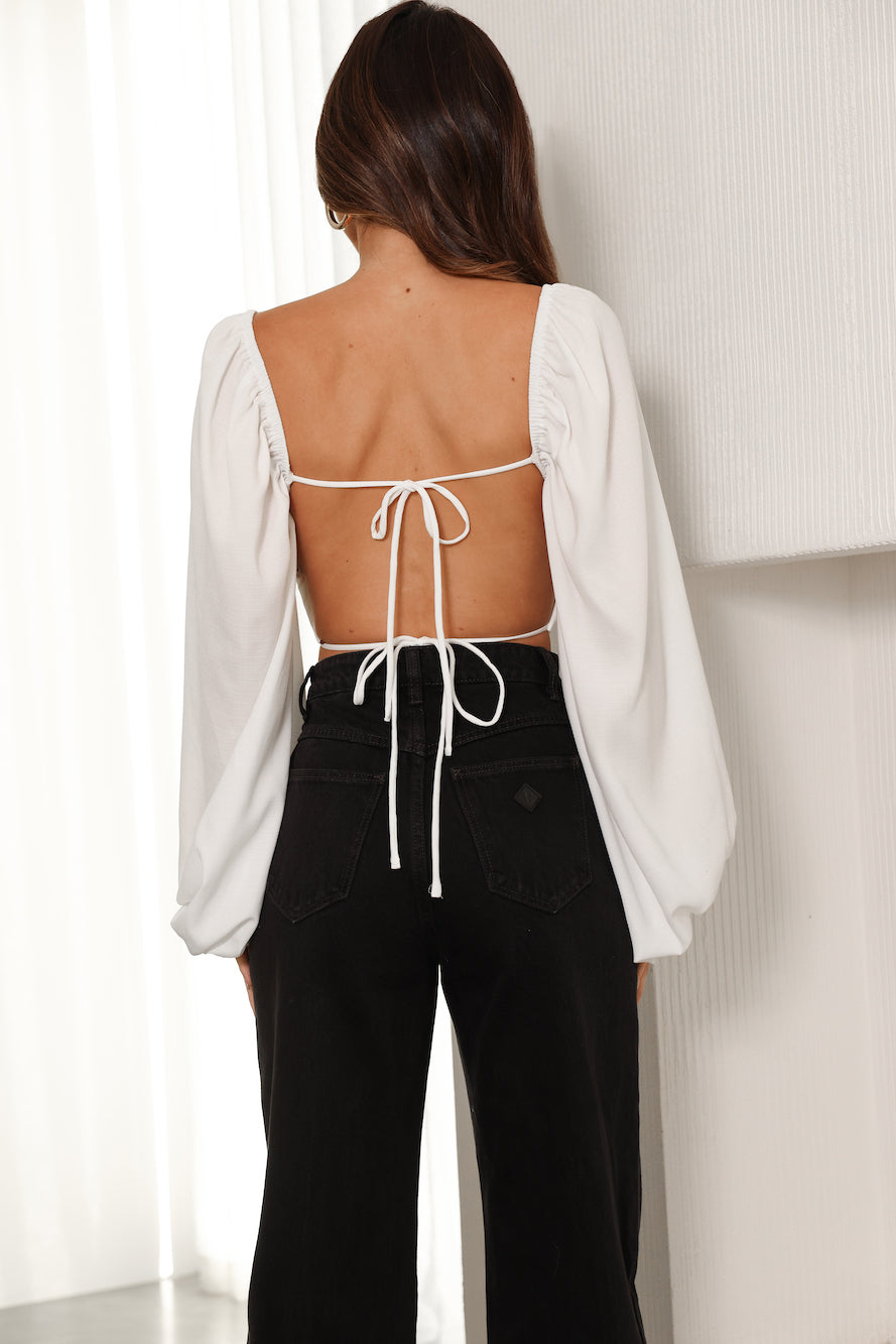 Everywhere And Beyond Crop Top White