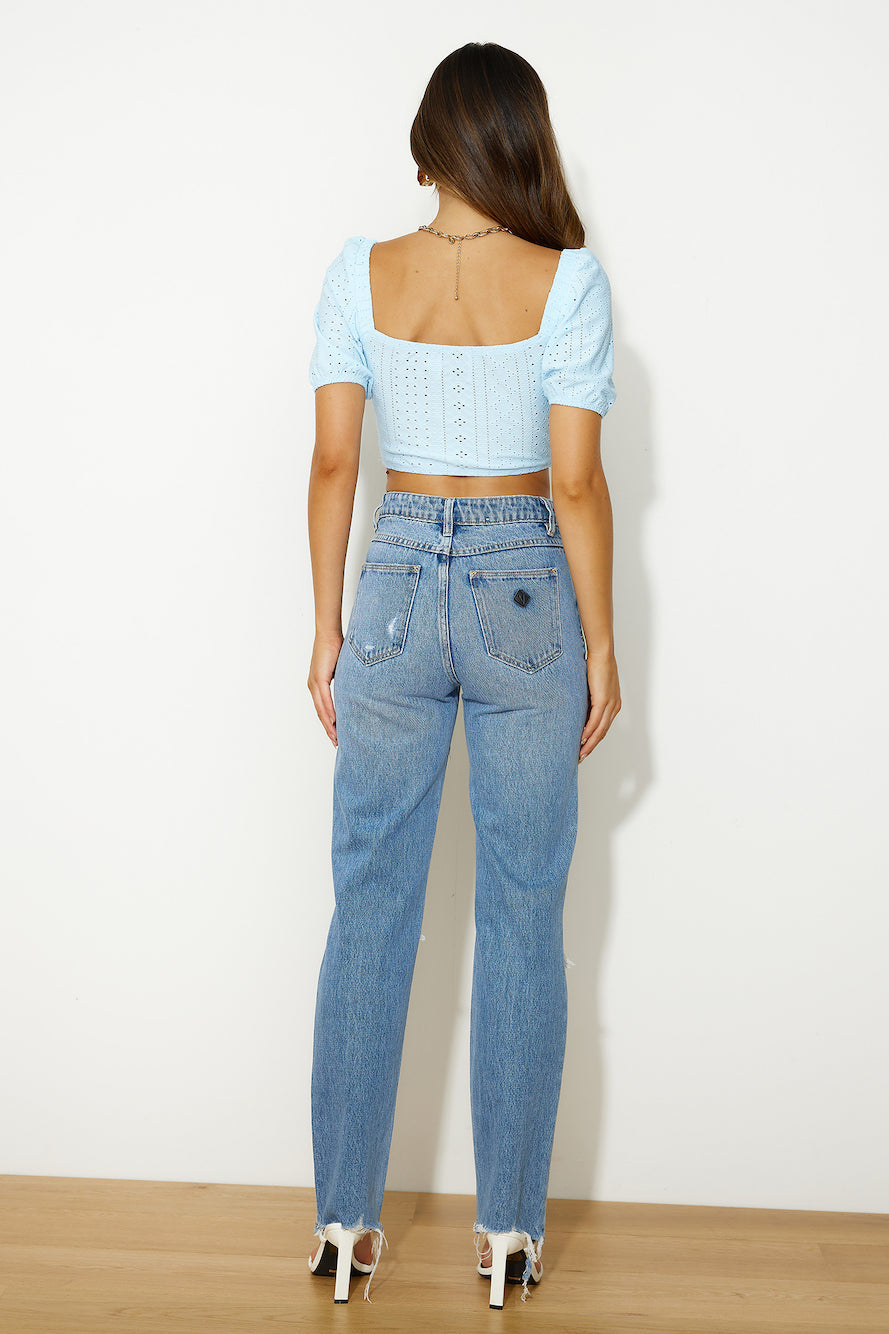 Cooler Than You Crop Top Blue