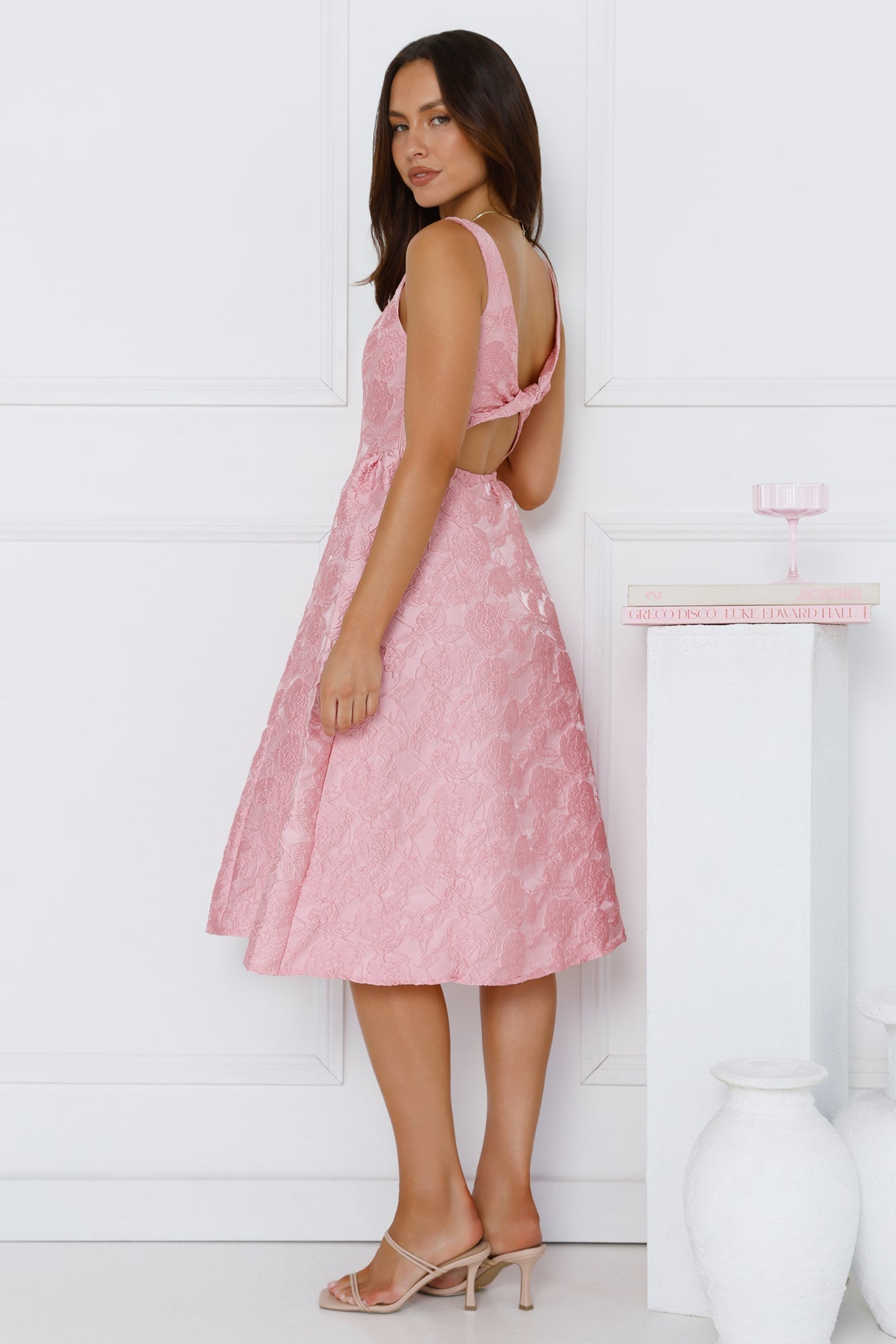 All Things Girly Midi Dress Pink
