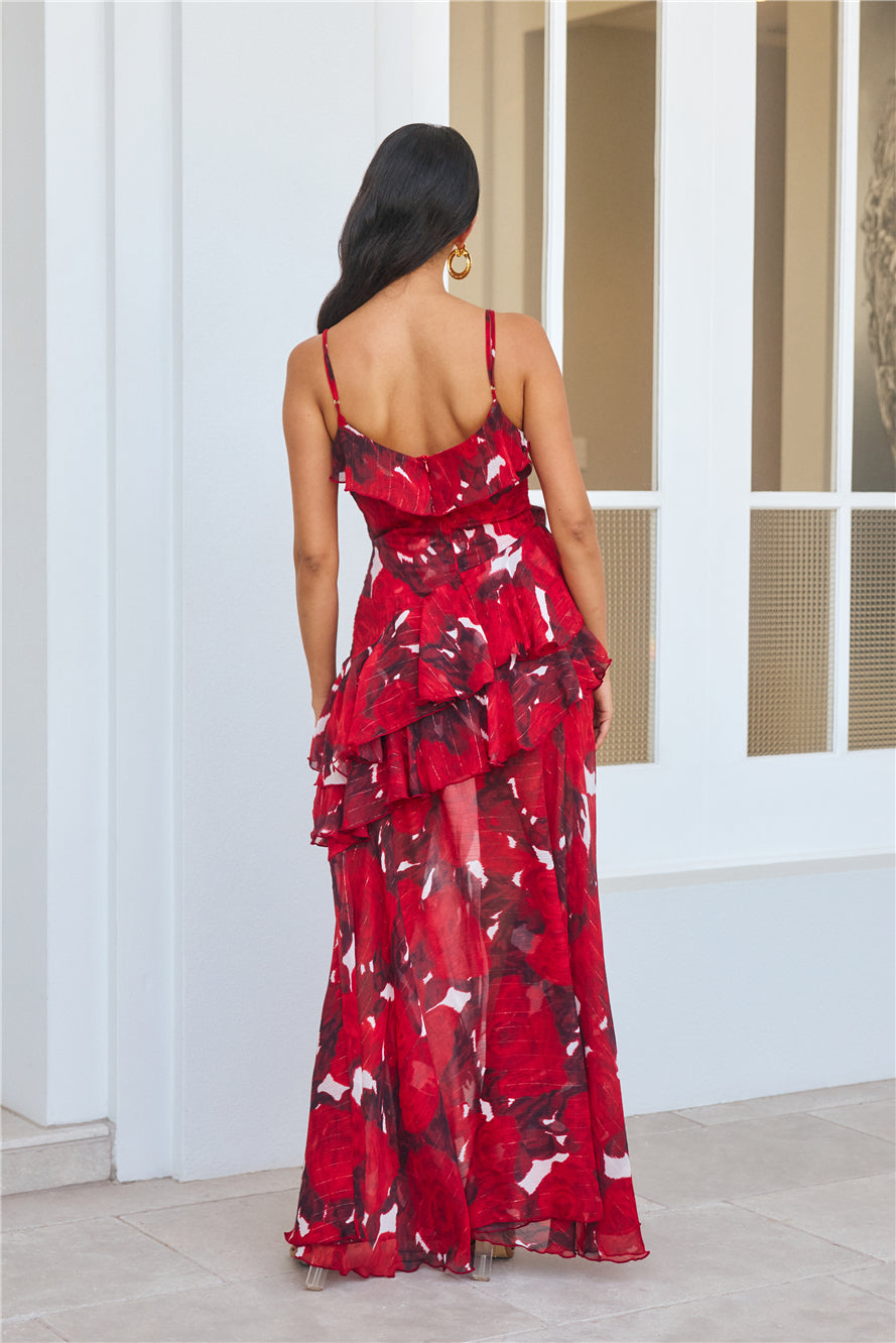 Saffron Breeze Maxi Dress Red