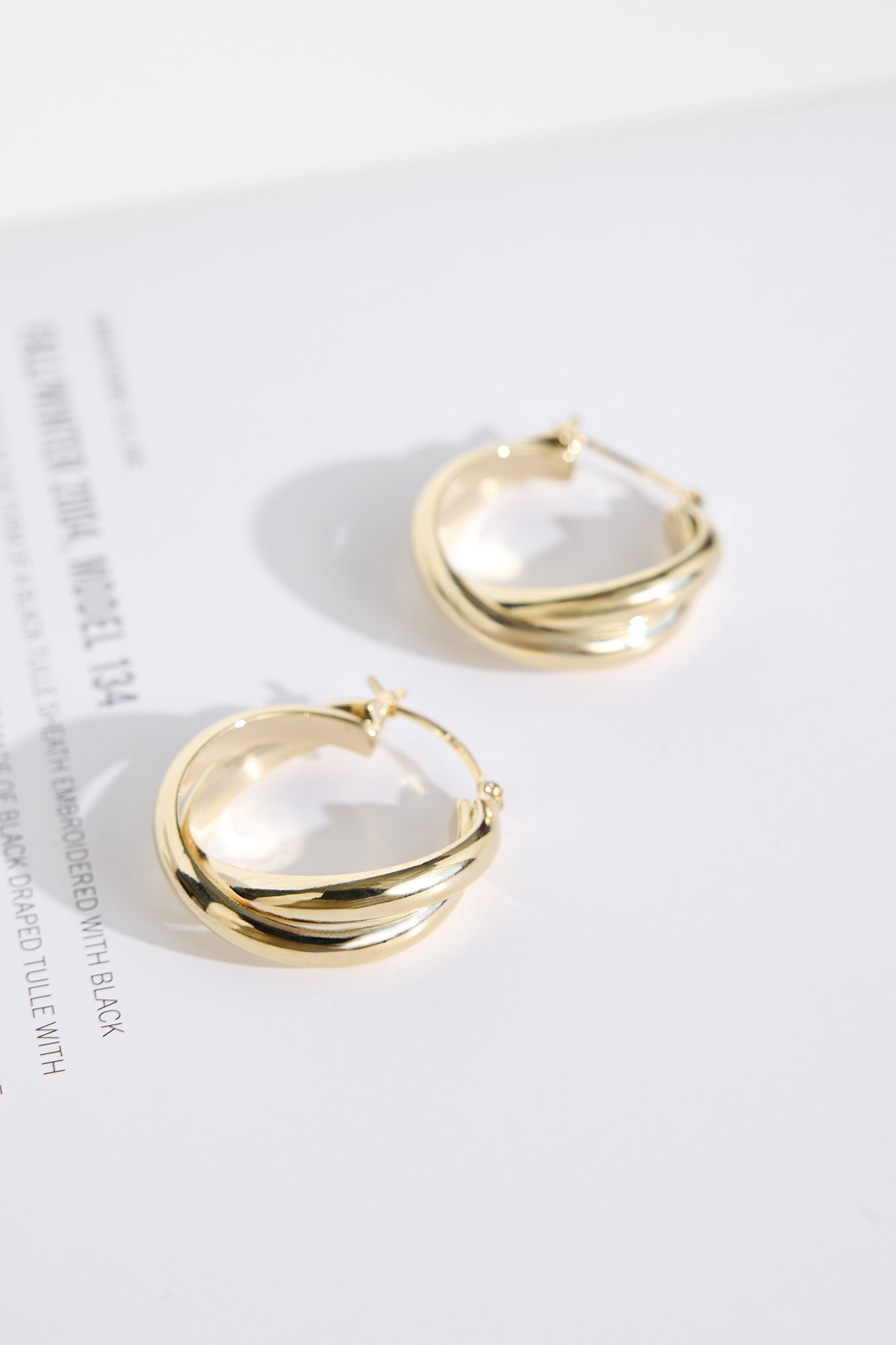 18k Gold Plated Subtle Luxe Hoop Earrings Gold