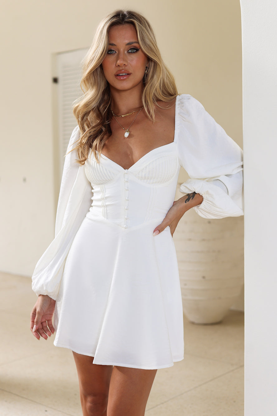 Love To Laugh Mini Dress White