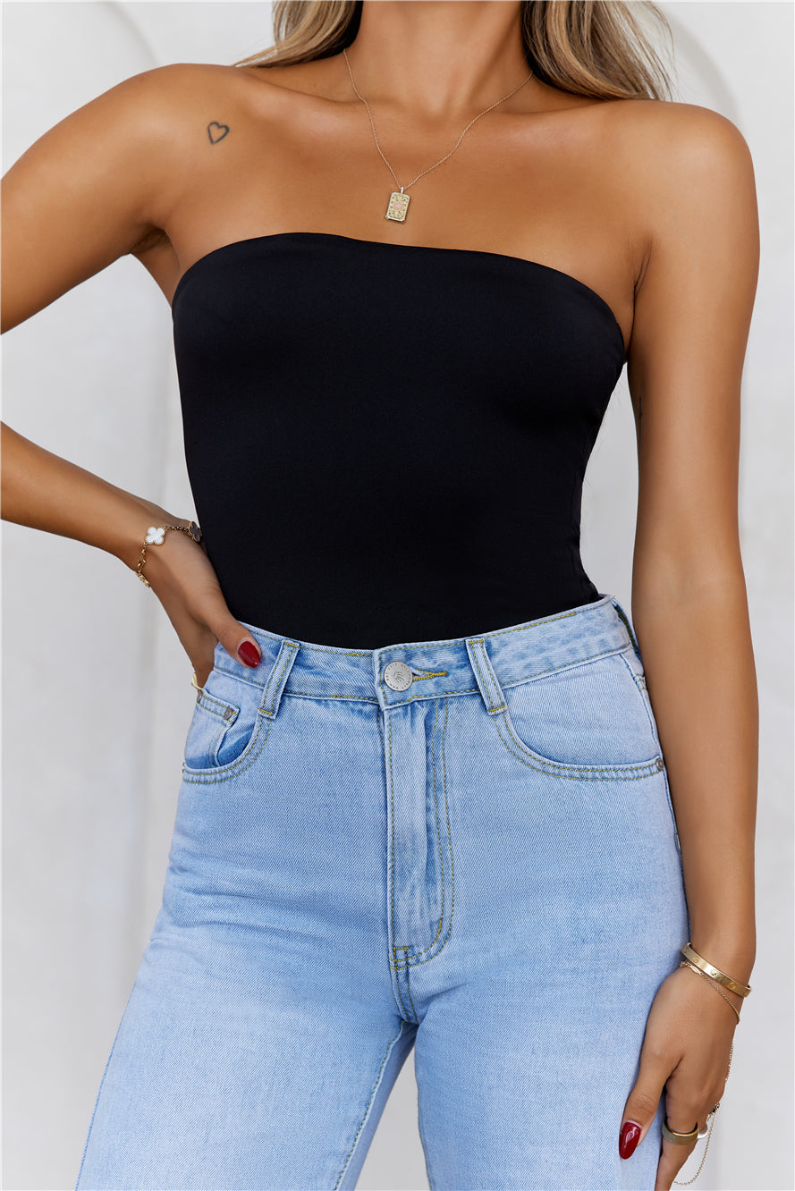 BASE Longline Strapless Bandeau Top Black