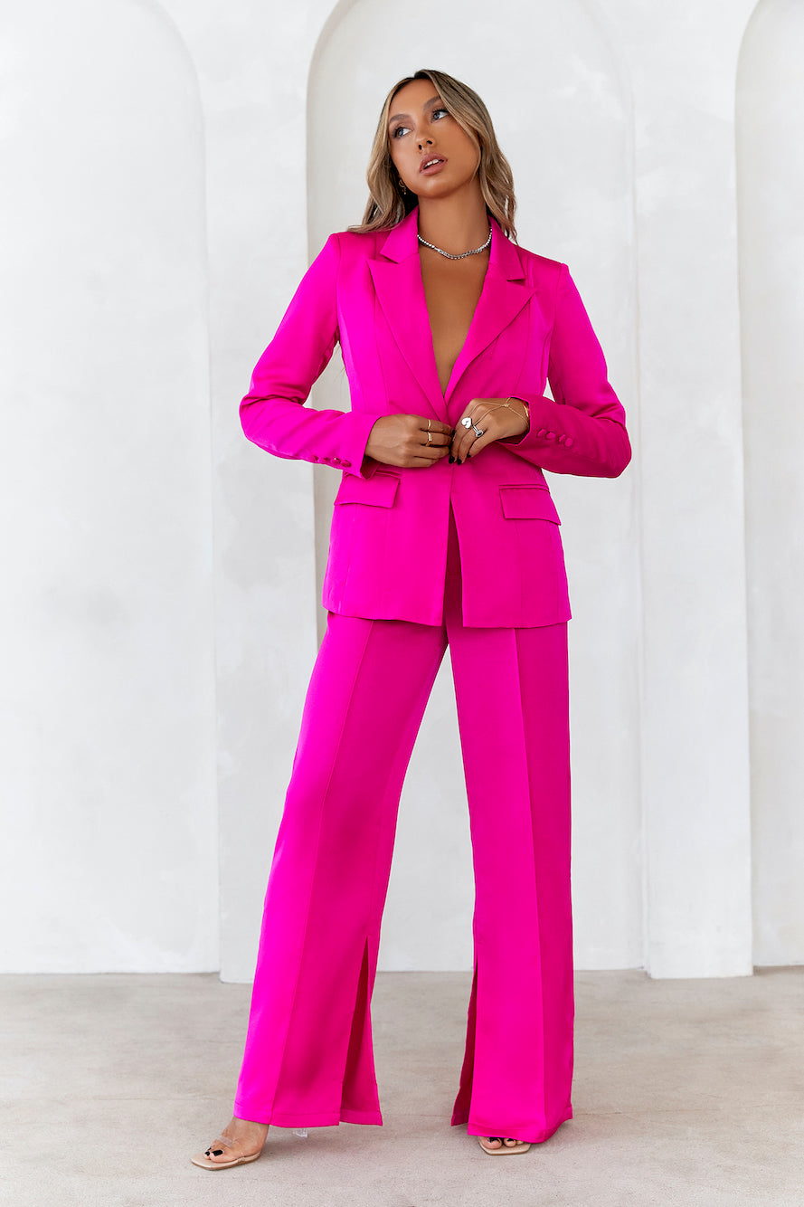 HELLO MOLLY �� La Mode Satin Pants Fuchsia