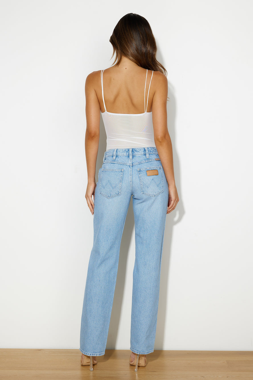 WRANGLER Low Rise Claudia Straight Jeans Blue Star Dust