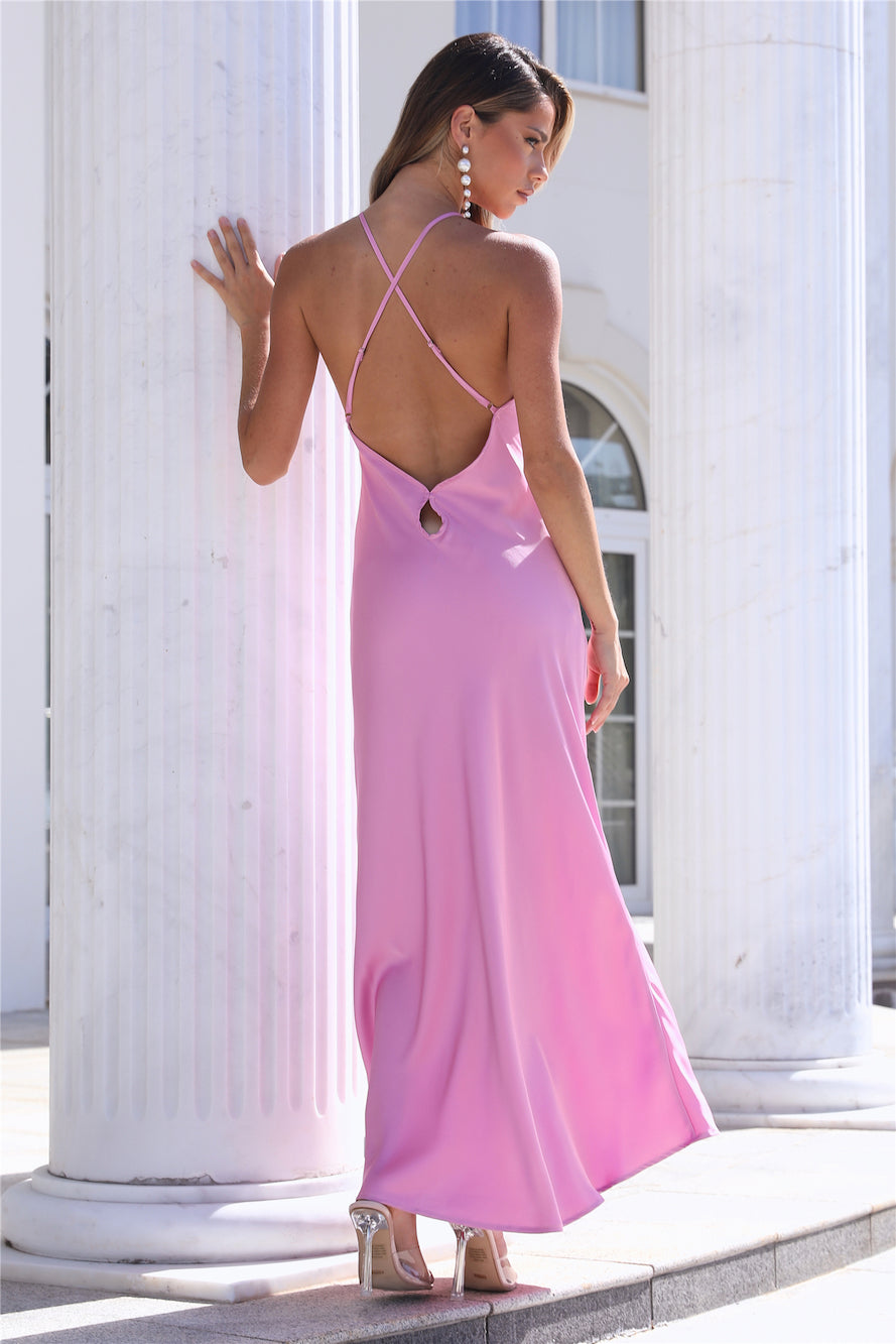 She's Sleek Maxi Dress Pink